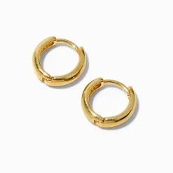 C LUXE by Claire's 18kt Gold Plated 8mm Clicker Hoop Earrings