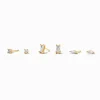 C LUXE by Claire's 18kt Gold Plated Cubic Zirconia Marquise & Baguette Stud Earrings - 3 Pack