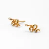 C LUXE by Claire's 18kt Gold Plated Crystal Snake Stud Earrings