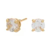 C LUXE by Claire's 18kt Gold Plated Cubic Zirconia 6mm Round Stud Earrings