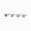 C LUXE by Claire's Mixed Metal Titanium Cubic Zirconia Stud & Ball Earring Stack - 4 Pack
