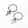 C LUXE by Claire's Silver-tone Titanium 10mm Mini Cross Hoop Earrings