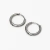 C LUXE by Claire's Silver-tone Titanium 10mm Tube Hoop Earrings