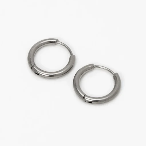 C LUXE by Claire's Silver-tone Titanium 10mm Tube Hoop Earrings
