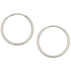 C LUXE by Claire's Silver-tone Titanium 10mm Sleek Hoop Earrings