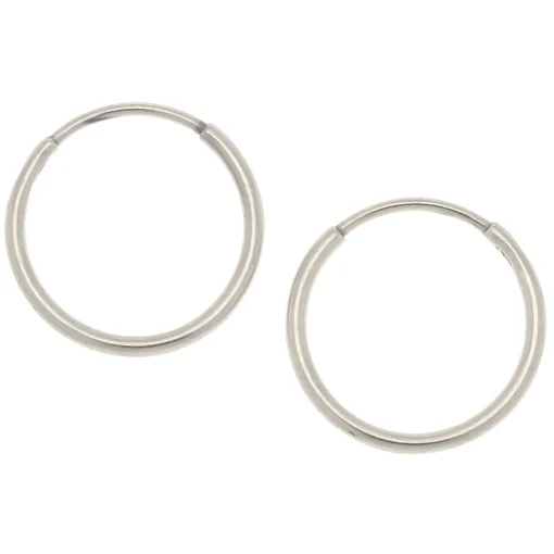 C LUXE by Claire's Silver-tone Titanium 10mm Sleek Hoop Earrings