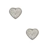 C LUXE by Claire's Silver Titanium White Crystal Heart Stud Earrings