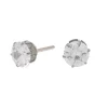 C LUXE by Claire's Silver-tone Titanium Cubic Zirconia 6mm Round Stud Earrings