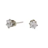 C LUXE by Claire's Silver-tone Titanium Cubic Zirconia 3mm Round Stud Earrings