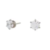 C LUXE by Claire's Silver-tone Titanium Cubic Zirconia 4mm Round Stud Earrings