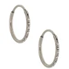 C LUXE by Claire's Silver-tone Titanium 10mm Sleek Crystal Hoop Earrings