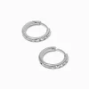 C LUXE by Claire's Silver-tone Titanium 10mm Crystal Tube Hoop Earrings