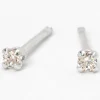 C LUXE by Claire's Sterling Silver Cubic Zirconia 2mm Round Stud Earrings