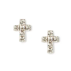 C LUXE by Claire's Sterling Silver Embellished Cross Stud Earrings