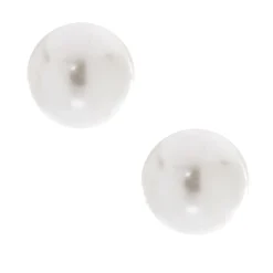 C LUXE by Claire's Sterling Silver 8mm White Pearl Stud Earrings