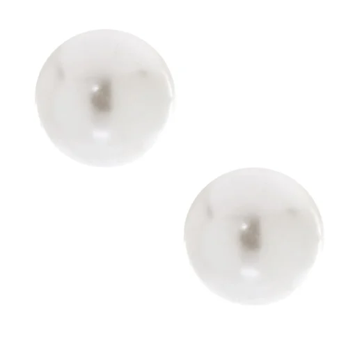 C LUXE by Claire's Sterling Silver 8mm White Pearl Stud Earrings