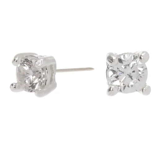 C LUXE by Claire's Sterling Silver Cubic Zirconia 2mm Round Stud Earrings