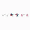 C LUXE by Claire's Sterling Silver Purple Flower Stud Earrings - 3 Pack