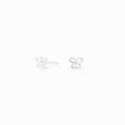 C LUXE by Claire's Sterling Silver Cubic Zirconia 10mm Round Butterfly Stud Earrings