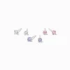 C LUXE by Claire's Sterling Silver Cubic Zirconia Round Stud Earrings - 3 Pack