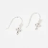 C LUXE by Claire's Sterling Silver Crystal Cross Drop Earrings