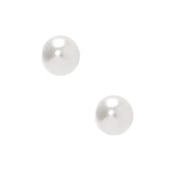 C LUXE by Claire's Sterling Silver 4mm Glass Pearl Stud Earrings
