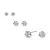 C LUXE by Claire's Sterling Silver Cubic Zirconia 2mm, 3mm, & 4mm Round Stud Earrings - 3 Pack