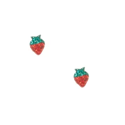 C LUXE by Claire's Sterling Silver Crystal Strawberry Stud Earrings