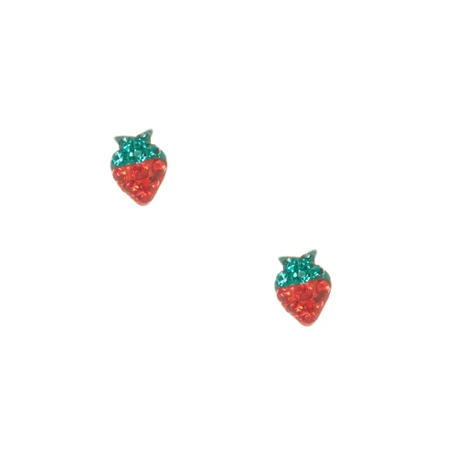 C LUXE by Claire's Sterling Silver Crystal Strawberry Stud Earrings