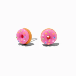 C LUXE by Claire's Sterling Silver Post Pink Sprinkles Donut Stud Earrings
