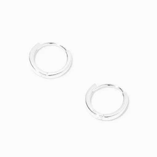 C LUXE by Claire's Sterling Silver 10mm Clicker Hoop Earrings