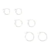 C LUXE by Claire's Sterling Silver Graduated Hinge Hoop Earrings - 3 Pack