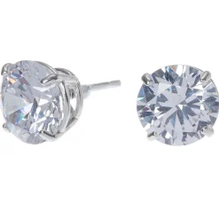 C LUXE by Claire's Sterling Silver Cubic Zirconia 8mm Round Stud Earrings