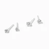 C LUXE by Claire's Sterling Silver Cubic Zirconia Graduated Round Cupcake Stud Earrings - 2 Pack