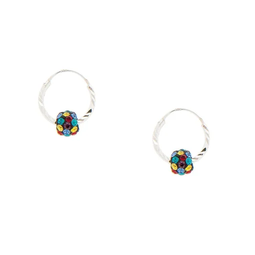 C LUXE by Claire's Sterling Silver 10mm Fireball Hoop Earrings