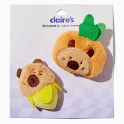 Capybara Carrot & Banana Plush Magnet Set - 2 Pack