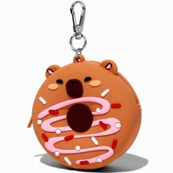 Capybara Frosted Donut Mini Mart Jelly Coin Purse Keychain