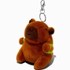 Capybara Strawberry Backpack Plush Keychain
