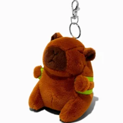 Capybara Strawberry Backpack Plush Keychain