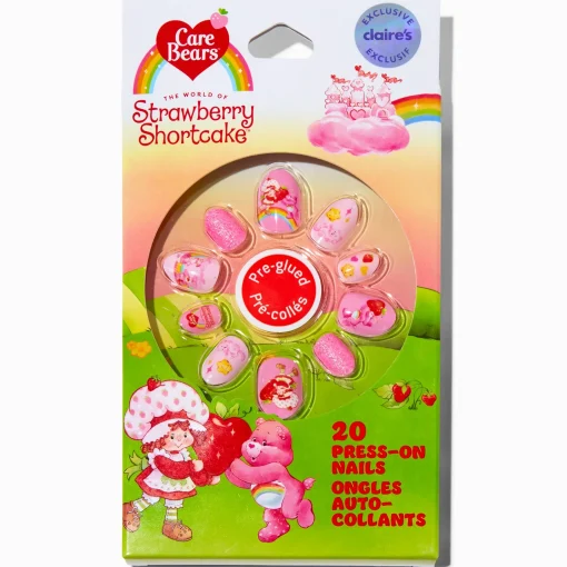 Care Bears™ x Strawberry Shortcake™ Claire's Exclusive Stiletto Press On Faux Nail Set - 20 Pack