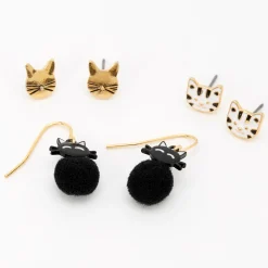 Cats Mixed Earrings Set - 3 Pack