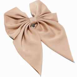 Champagne Satin Hair Bow Clip
