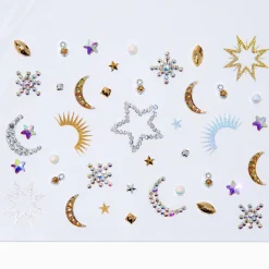 Chunky Silver & Gold Metallic Celestial Body Gem Set