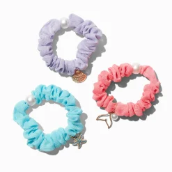 Claire's Club Beach Charm Hair Scrunchies - 3 Pack