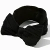 Claire's Club Black Nylon Ribbed Bow Headwrap