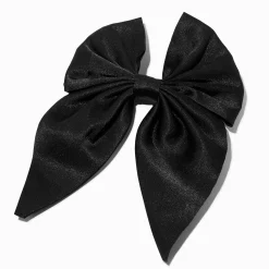 Claire's Club Black Satin Bow Hair Clip