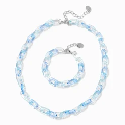 Claire's Club Blue Acrylic Chunky Chainlink Jewelry Set - 2 Pack