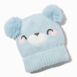 Claire's Club Blue Bear Knit Beanie Hat