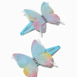 Claire's Club Blue Butterfly Snap Hair Clips - 2 Pack