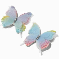 Claire's Club Blue Glitter Butterfly Hair Clips - 2 Pack